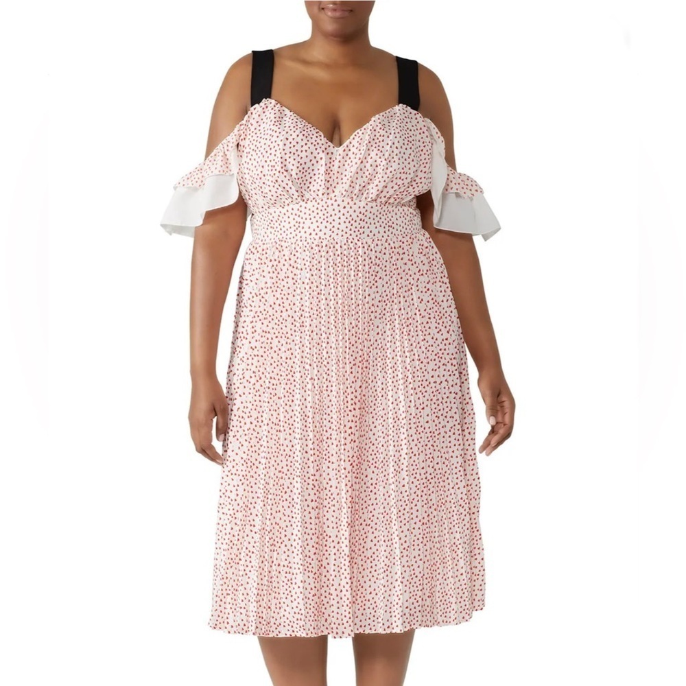Eloquii Printed Graphic Pleated Midi Dress